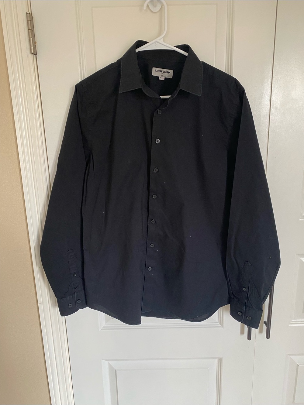 Express Men’s Black Long-Sleeve Dress Shirt